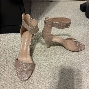 Chic Gold Ankle Strap Heels